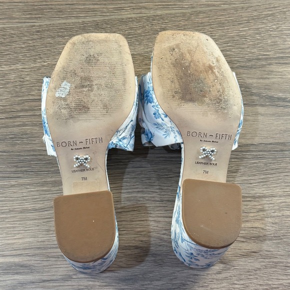 Antonio Melani x Born on Fifth Amy Bird Pleated Dress Mules Heeled Sandal Size 7 - Picture 15 of 15
